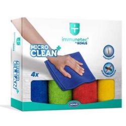 Bonus törlőkendő, mikroszálas, 4 db, "MicroCLEAN Plus Immunetec"