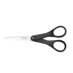 Olló, papírvágó, 18 cm, FISKARS "Essential", fekete
